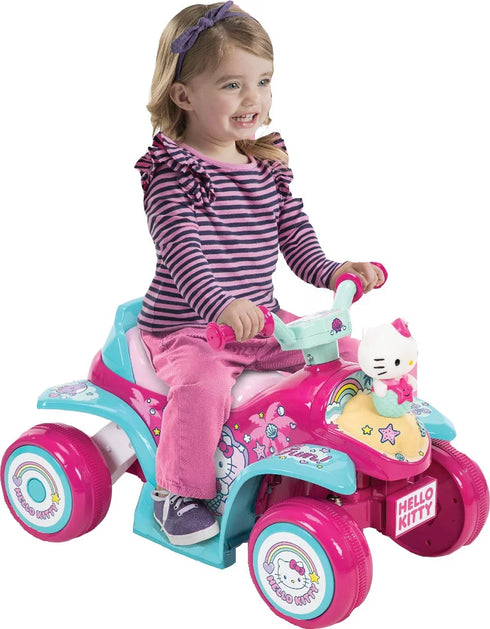 TOYS Hello Kitty 6V Girls' Electric Ride-On Bubble Quad, Pink, by Huffy